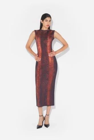 Das Baumwoll-Kleid mit Python-Print