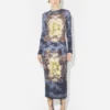 Das blaue Baumwoll-Kleid „Madaillon“ Das blaue Baumwoll-Kleid „Madaillon“