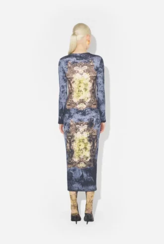 Das blaue Baumwoll-Kleid „Madaillon“