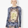 Das blaue Baumwoll-Kleid „Madaillon“ Das blaue Baumwoll-Kleid „Madaillon“