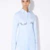 Das blaue Hemd mit Jean Paul Gaultier-Print Das blaue Hemd mit Jean Paul Gaultier-Print