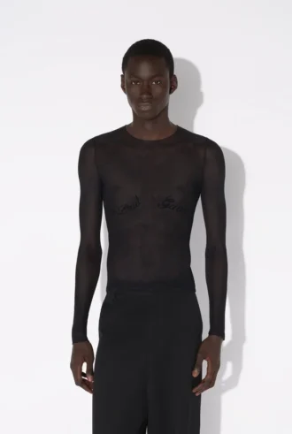 Das Jean Paul Gaultier Oberteil mit Flockdruck