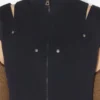 Das kurze Jeans-Kleid mit Schlitz Das kurze Jeans-Kleid mit Schlitz