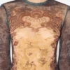 Das lange blaue Madaillon-Kleid Das lange blaue Madaillon-Kleid