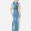 Das lange, drapierte „Water“-Kleid Das lange, drapierte „Water“-Kleid