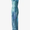 Das lange, drapierte „Water“-Kleid Das lange, drapierte „Water“-Kleid