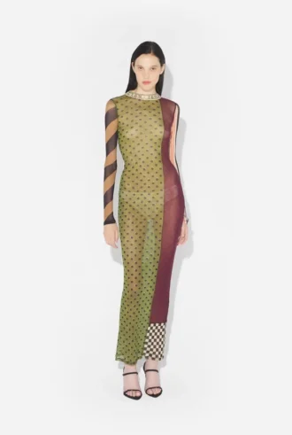 Das lange Patchwork-Kleid