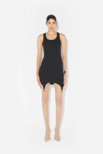 Das schwarze Strumpfhalter-Kleid