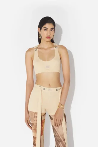 Der beige Gaultier-Patch-BH