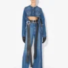 Die Denim-Jeans mit Gürtel Die Denim-Jeans mit Gürtel