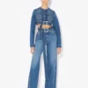 Die Denim-Jeans mit Gürtel Die Denim-Jeans mit Gürtel