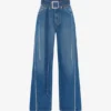 Die Denim-Jeans mit Gürtel Die Denim-Jeans mit Gürtel