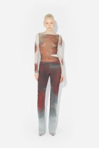 Die rote Blurry Roses Hose