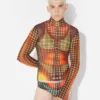 Neuauflage – das braune Mesh-Oberteil mit Punkten Neuauflage – das braune Mesh-Oberteil mit Punkten