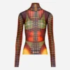 Neuauflage – das braune Mesh-Oberteil mit Punkten Neuauflage – das braune Mesh-Oberteil mit Punkten
