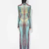Neuauflage – das lange Kleid mit blauen Punkten Neuauflage – das lange Kleid mit blauen Punkten